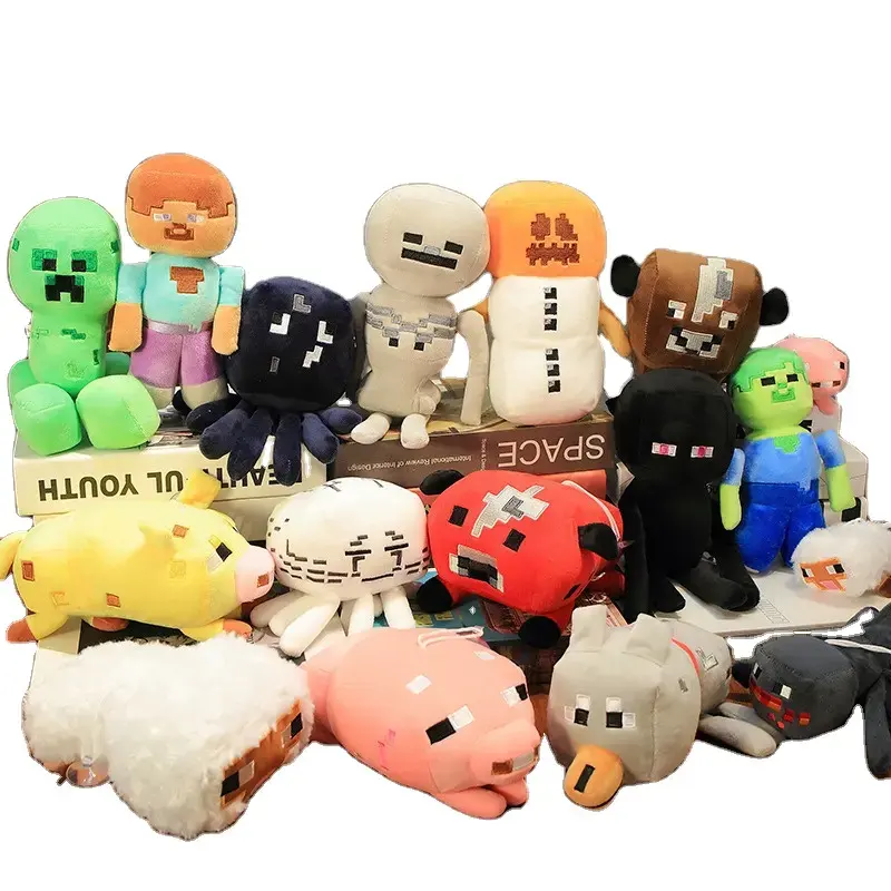 Vente en gros Mine Craft Peluche Jouets Poisson Salamandre Peluche Figurine Cartoon My World Guardian Jouets pour enfants