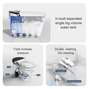 WC intelligent multifonctionnel avec réservoir d'eau, cuvette en céramique, bidet automatique et lampe de nuit - Product Image 4