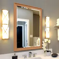 Custom-Made Bergaya Eropa Bingkai Cermin Kamar Mandi Toilet Cermin Cuci Meja kayu Berwarna Dinding Kamar Mandi Gantung Bingkai Cermin