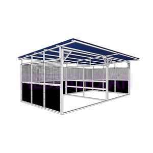 Hersteller tragbare HDPE Sheet Horse Stalls Box Shelters Vor verzinkte Stahlrahmen Tragbare Pferdes tälle mit Dach - Product Image 6