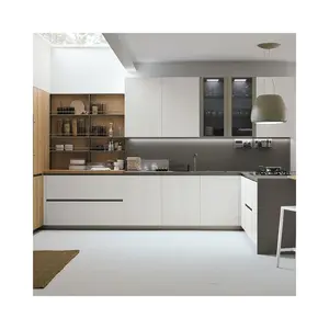 Modern Solid Wood Cabinets Designer Solid Wood Melamine Kitchen Cabinet High Quality Modern Kitchen Cupboard Kitchen Cabin