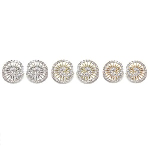 12mm Large Round Sunburst Stud Earrings 18K Gold Natural Diamond Celestial Sun and Moon Earrings For Women - Product Image 3