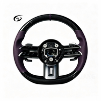 Amélioration de l'intérieur de voiture de luxe Mercedes-Benz G63 W464 GLE Classe S Classe E, volant AMG personnalisé en cuir et fibre de carbone violette
