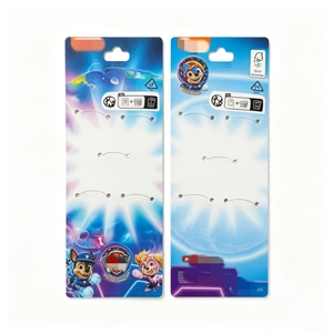 Cartes de présentation de bijoux et d'accessoires pour enfants, imprimées en couleur, avec motif de dessin animé PAW Patrol, en carton offset imprimé, certifiées FSC - Product Image 1