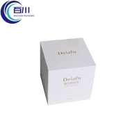 Caja de Regalo de Papel Recubierto Ecológico Blanca, Caja de Cartón Rígido Personalizada con Logotipo, Embalaje para Productos de Cuidado de la Piel o Cosméticos