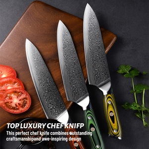 Couteau de cuisine VG10 Damas à 67 étages, nouveau couteau de <span class=keywords><strong>boucher</strong></span> Nakiri en acier inoxydable à manche G10 en acier au carbone - Product Image 4
