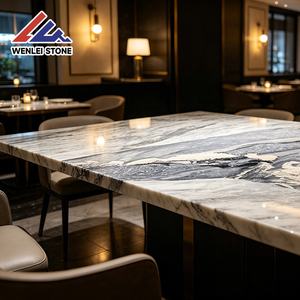 Wenlei Supply - Losa de Mármol Azul Gris de Alta Gama con Vetas Blancas Únicas, 18 mm de Grosor, Acabado Pulido, Duradero e Impermeable para Cocina y Comedor - Product Image 3