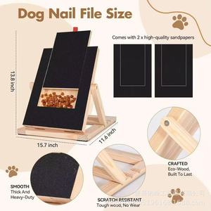 Griffoir à ongles pour chien en bois transfrontalier avec papier abrasif extractible, grattoir à ongles pour chien, sangle de traction, boîte à nourriture et espace de jeu. - Product Image 4