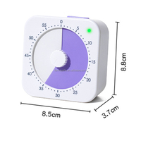 Timer Visual untuk Anak dengan Magnet, Penghitung Mundur 60 Menit, Timer Pomodoro, Alat Manajemen Waktu dengan Alarm/Lampu Flash Pengingat