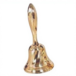 Venta al por mayor Suministros Campana de latón macizo OEM ODM Personalizado Premium Estilo en relieve Campana de mano de lujo Llamando Campanilla para oficina - Product Image 1