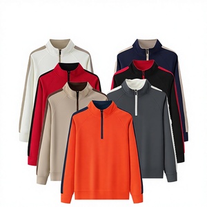 OEM Design logo Custom Zipper Hoodie Blank Half Zip Winter Long Loose Stand Collar <b>Work</b> Wear 1/4 Zip Outdoor Pullover <b>Fleece</b> Men - Product Image 2