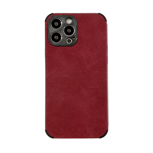 Bán buôn da cừu da trường hợp điện thoại cho Iphone 15 14 13 12 11 Pro Max Mini x XS XR Retro Màu rắn mềm Silicone Bìa - Product Image 5