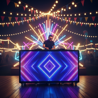 Cabine DJ pliable GOB LED pour scène intérieure et extérieure, idéale pour les soirées en club, les mariages et les événements DJ