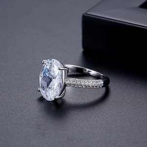 LUOTEEMI Ovale Vorm Duiven Eieren Clear Zirconia Grote CZ Steen Sieraden Vinger Ringen voor Vrouwen Party Geschenken Luxe Sieraden - Product Image 5