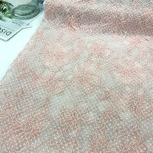 Usine directe broderie dentelle tissu dames sous-vêtements pyjamas haut de gamme femmes décoration de mariage brodé dentelle tissu - Product Image 6