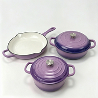 Ensemble de casseroles 3 pièces, ustensiles de cuisine, casseroles et poêles résistantes au four, ensemble de casseroles pour cuisinière à induction et à gaz, en fonte