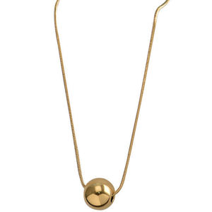 Collar Corto <span class=keywords><strong>de</strong></span> Acero <span class=keywords><strong>de</strong></span> Titanio con Colgante <span class=keywords><strong>de</strong></span> Bola Dorada <span class=keywords><strong>de</strong></span> 18K, <span class=keywords><strong>Cadena</strong></span> <span class=keywords><strong>de</strong></span> Clavícula para Mujer, Venta al por Mayor - Product Image 5