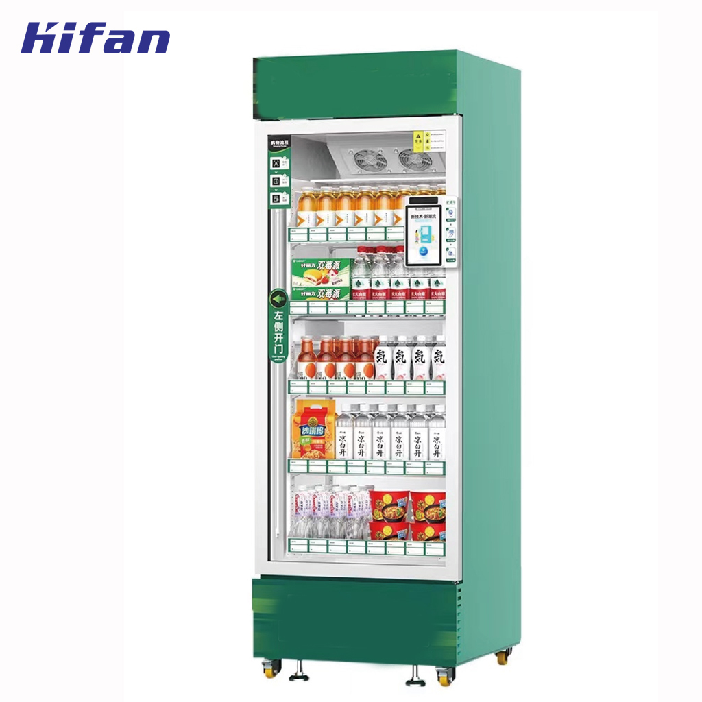 <strong>Smart</strong> Commercial Fridge <strong>Vending</strong> <strong>Machine</strong> Air Cooling for Cold Drinks Fresh Food AI Visual Recognition Technology Energy Efficient