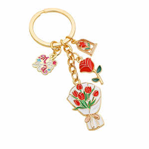 Porte-clés personnalisé en métal, thème Maman mignon, pendentif breloque en émail doré pour la fête des Mères, souvenir - Product Image 1