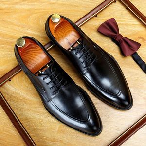 Luxury New Men's Genuine Leather Waterproof Shoes Handmade Custom Lace up Round <b>Toe</b> Formal Business Autumn High Quality - Product Image 1