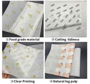 Custom Personalized Disposable Kraft Hamburger Wrapping <b>Paper</b> Single Side PE with Food-Safe <b>Greaseproof</b> Coating for Sandwiches - Product Image 4