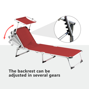 Chaise longue pliante en aluminium réglable, résistante à la rouille, légère et compacte, pour piscine, <span class=keywords><strong>plage</strong></span>, jardin, personnalisable - Product Image 3
