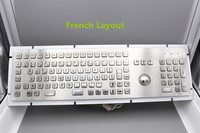Clavier d'ordinateur standard à 106 touches, claviers industriels en métal avec souris à boule de défilement