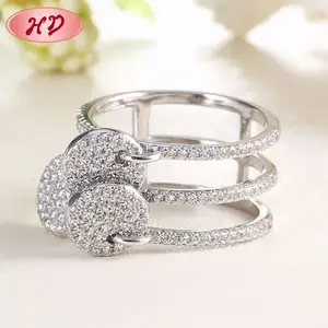 Custom Fashion Engagement Jewelry Delicate Cz Wholesale Silver Rings