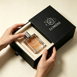 Luxury Rigid Drawer <b>Cosmetic</b> <b>Box</b> With Custom Logo Hot Stamping Ivory Board Sponge Liner High-End Packaging - Product Image 6