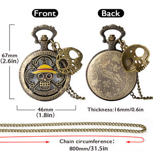 Cadeau vintage Luffy Pirate Skull One Piece Pendentif en métal Collier Horloge Anime <span class=keywords><strong>Montre</strong></span> <span class=keywords><strong>de</strong></span> poche avec chaîne - Product Image 5