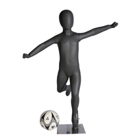 Maniquí de cuerpo completo de exhibición de ropa para niños de fútbol deportivo negro de bajo precio a la venta