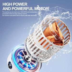 <span class=keywords><strong>Lave</strong></span>-<span class=keywords><strong>linge</strong></span> portable sans fil, mini machine à laver 6000 mAh avec stérilisation par lumière bleue, lavage et essorage pour sous-vêtements - Product Image 4