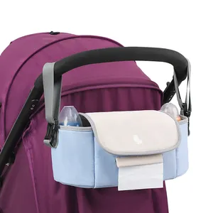Simple Cute Solid Baby Stroller Organizer Bag Waterproof Lightweight Shoulder Mommy Bag