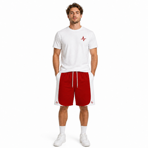 Conjunto Deportivo para Hombre, Camiseta de Manga Corta con Bloques de Color, Pantalones Cortos, Logotipo Heartbeat, Ropa Casual para Correr, Logotipo Personalizado OEM ODM - Product Image 1