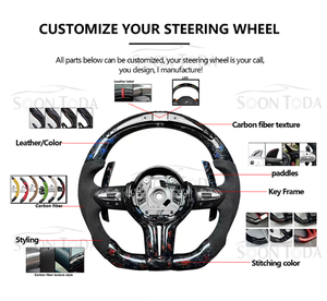 Volante in Fibra di Carbonio BMW, Sostituzione Premium, Fornitura Diretta per <span class=keywords><strong>Mercedes</strong></span> A <span class=keywords><strong>B</strong></span> C E GLS GLA C63 W205 W204 - Product Image 6