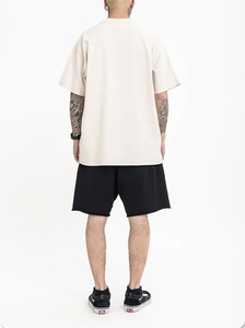 เสื้อยืดคอกลมสำหรับผู้ชายผ้าสแปนเด็กซ์สีทึบผ้า95% เฮฟวี่เวท - Product Image 3