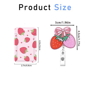 Fun Goose Nurse Badge Scroll with Retractable <b>Clip</b>, Cute Strawberry Medical Badge Set, Teacher and Nurse Gift - Product Image 2