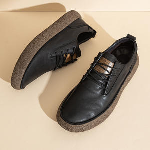 Nouvelles chaussures décontractées pour hommes en cuir véritable, plates, antidérapantes, basses, grandes tailles, en cuir pleine fleur pour hommes d'âge moyen, style skate - Product Image 5