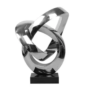 Goede Kwaliteit Decoratieve Hand Geblazen Custom Kunst Glas Trofee Roestvrij Staal Sculptuur