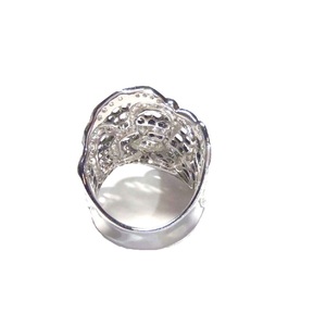 Marvel — bijoux de marque en or blanc 18k, fait à la main, bague large et épaisse à motif de fleurs, pour cadeau d'anniversaire - Product Image 3