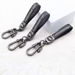 Hot Leather Car Keychain for Car Brands Handmade Premium Metal <b>Key</b> <b>Ring</b> Accessories <b>Customized</b> Logo Present for Man and Woman - Product Image 1