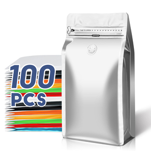 Tại gói đỏ đen trắng 250g túi Cà phê đáy phẳng có khóa kéo van bolsa Para cafe cà phê bao bì gói cà phê - Product Image 1