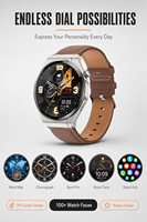 Montre connectée HYK ES100 - Écran AMOLED, autonomie de 5 à 10 jours, moniteur de fréquence cardiaque, navigation GPS, suivi de la forme physique, réveil, IA