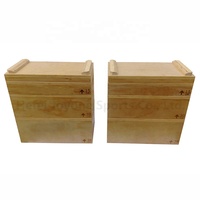 Bloques de Madera de Alta Calidad para Levantamiento de Pesas, Cajas de Madera para Jerks, Set de Bloques de Madera Apilables y Ajustables para Jerks