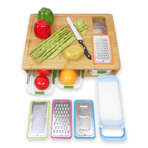 Multifunction Easy Chopping Board Bamboo Cutting Board With Trays And Lids Storage Containers