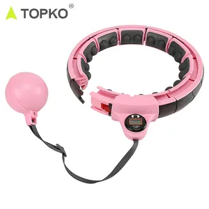 TOPKO OEM Customized Smart Weighted hoola Hoops Plus Size 24 Detachable Knots Fitness Waist Exercise Ring Infinity hoops