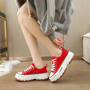 Mocasines Clásicos Evergreen de Lona para Mujer LYKU, Zapatos Planos Transpirables con Plataforma para Aumentar la Altura, con Cordones, Parte Superior de PU y Puntera de Algodón para Otoño - Product Image 6