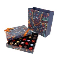 Boîte cadeau en carton rigide de luxe personnalisée avec 25 cavités pour chocolats, avec insert pour truffes, bonbons, emballages en papier
