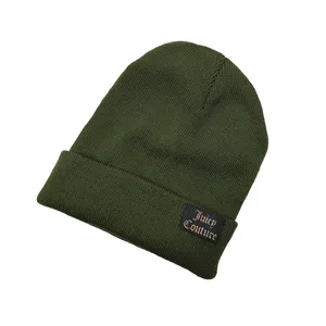 Unisex Custom High Quality Plain Slouchy Cuff Design Logo Knitted Fisherman Beanie Acrylic Skull Cap Winter Hat