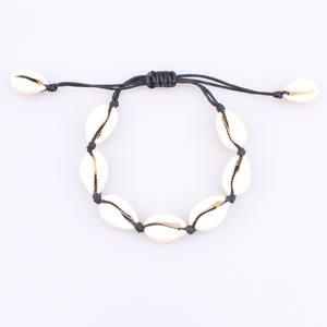Hawaiian Style Seashell <b>Bracelet</b> Black And White Unisex Casual Jewelry String <b>Bracelet</b> Natural <b>Shell</b> Hand Woven <b>Bracelet</b> - Product Image 1